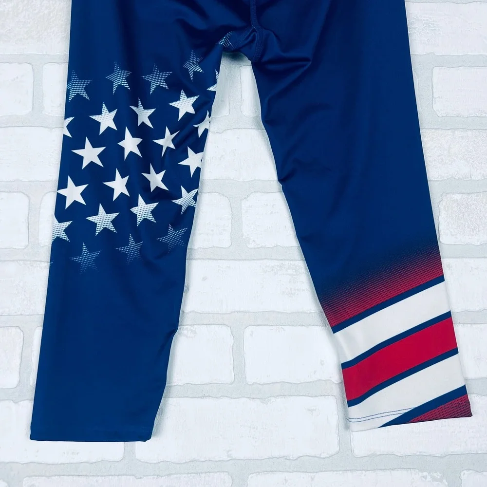 Under Armour Kids Navy Blue Stars and Stripes HeatGear Capri Leggings YMD